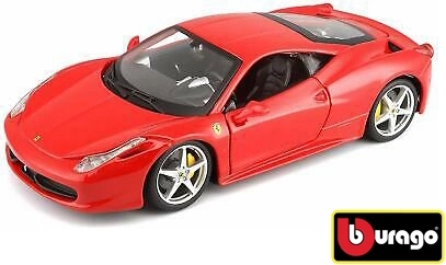 Bburago Ferrari 458 Italia 1:24 sarkans metāla auto modelis