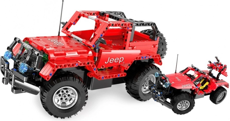 2‑in‑1 celtniecības kopa ar reālistiskām funkcijām