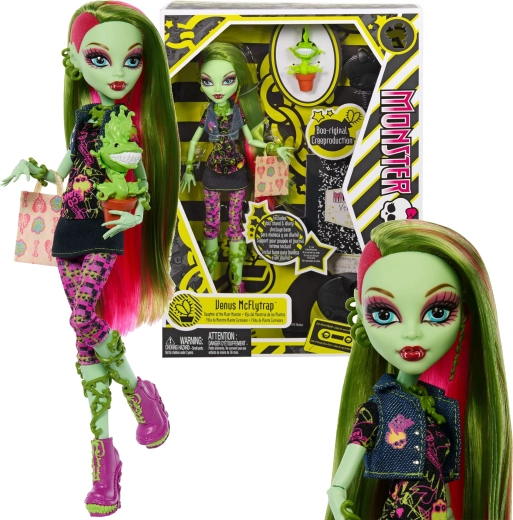 Monster High Venus McFlytrap lelle 26 cm Creeproduction ar aksesuāriem un mājdzīvnieku