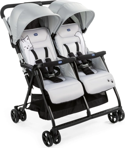 Chicco Ohlala Twin – sporta ratiņi dvīņiem Silver Cat
