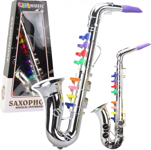 Bērnu mūzikas instruments – sudraba saksofons