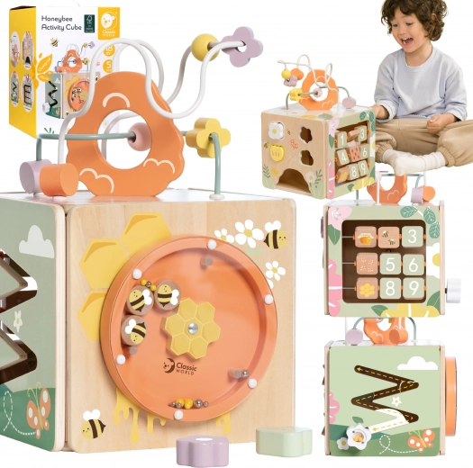Classic Wooden Educational Cube 5-in-1