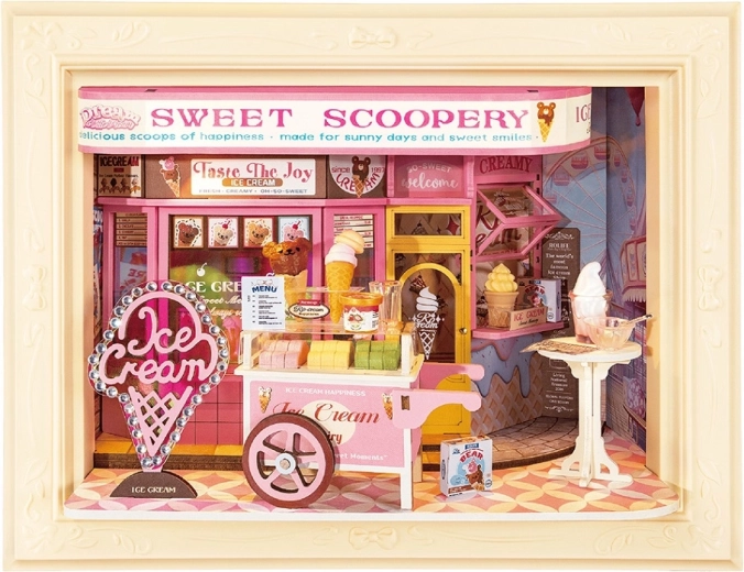RoboTime 3D wooden framed puzzle Sweet Scoopery ice cream shop