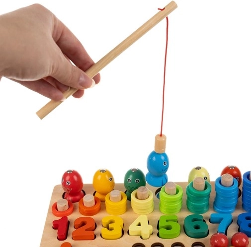 Interactive fun: magnetic fishing and colorful pieces