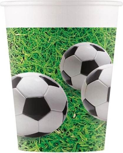 Papīra glāzes Futbols 200 ml, 8 gab.