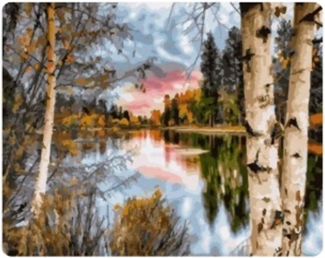 Norimpex Gleznošana pēc numuriem Ezers rudens mežā 40 × 50 cm