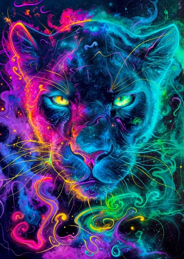 Neon Panther Puzzle 1000 Pieces