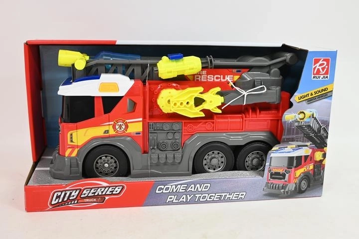 Fire truck with lights and sounds in a box