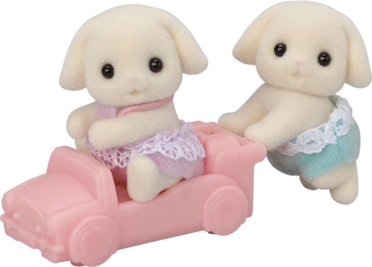 Sylvanian Families dvīņi Flora truši ar ratiņiem