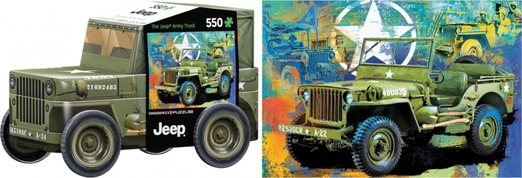 Eurographics puzzle in a tin box Military Jeep 550 pieces