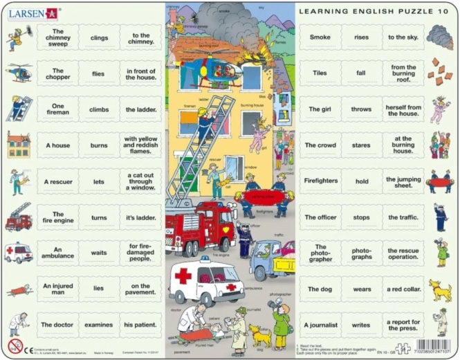 Larsen mācību puzle Angļu valoda 10: Glābēji (54 gabali)