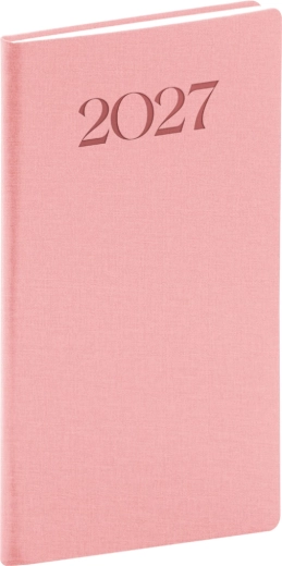 Notique kabatas dienasgrāmata Biella 2027 rozā 9 × 15,5 cm