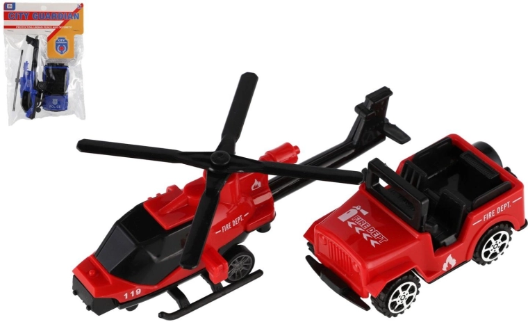 Glābšanas dienestu transportlīdzekļu un helikoptera komplekts