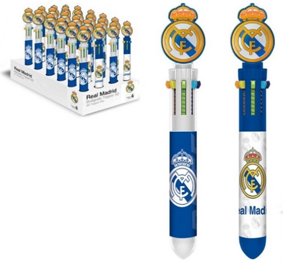 Lodīšu pildspalva REAL MADRID ar 6 krāsām un 3D uzgali