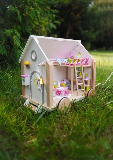 Tiny House Hygge – koka leļļu namiņš piekabes formā uz riteņiem - 1 gab.