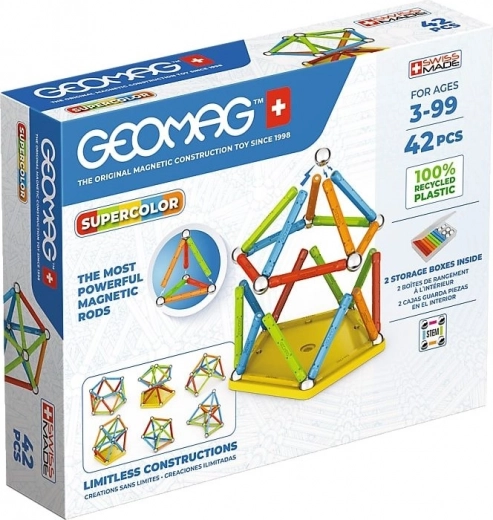 Magnētiskais konstruktors Geomag Supercolor Panels Recycled, 42 detaļas