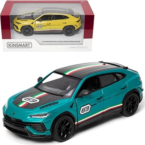 Metāla Lamborghini Urus Performante modelis sacīkšu dizainā