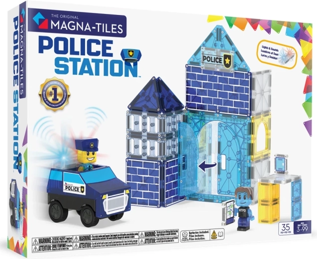 Magna-Tiles magnētiskais konstruktors “Policijas iecirknis” (35 detaļas)