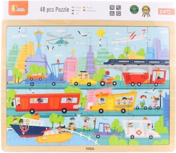 Koka puzle “Transports”, 48 detaļas