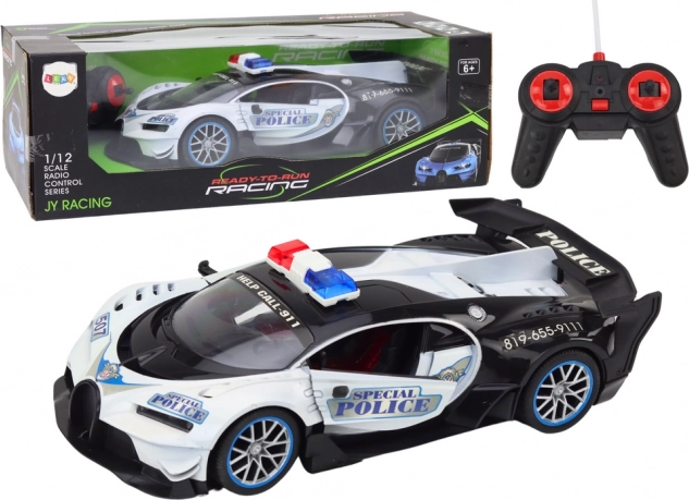 RC policijas auto 1:12 baltā krāsā