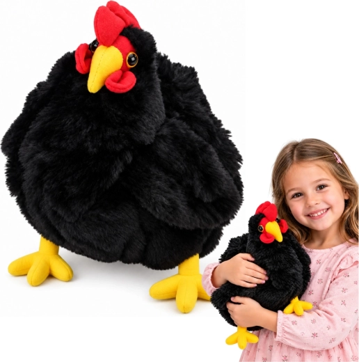 Black Plush Hen 30 cm