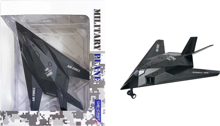 Metāla iznīcinātāja modeļa lidmašīna F117 FIGHTER JET 1:400 ar gaismām un skaņām