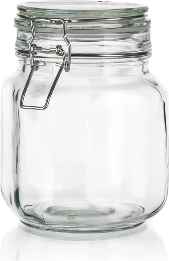 Erea glass airtight jar with clip-top closure 1 l
