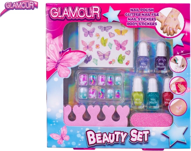 Glamour skaistumkopšanas komplekts bērniem – nagu lakas un uzlīmes