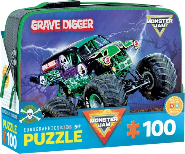 PUZZLE uzkodu kastītē EUROGRAPHICS GRAVE DIGGER MONSTER JAM, 100 gab.