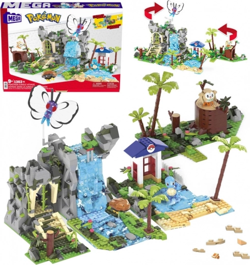 Mega Pokémon dēdzeļi džungļos – 1362 detaļu celtniecības komplekts ar 4 figūriņām