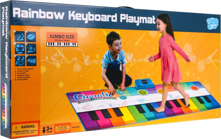 Liela muzikālā paklājiņa Super krāsains klaviatūras instruments
