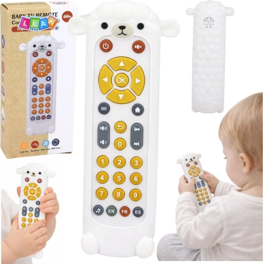 Interactive Baby Controller with Teether Sheep, lights and sounds, white