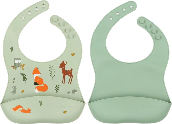 A Little Lovely Company set of silicone bibs for kids – Forest