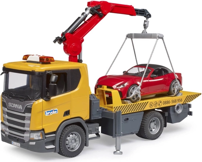 BRUDER Scania Super 560R tow truck with roadster, lights and sound