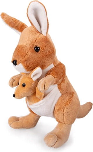 Plīša ķengurs ar mazuli 29 cm