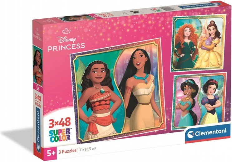 Puzle Disney princeses 3x48 gabaliņi