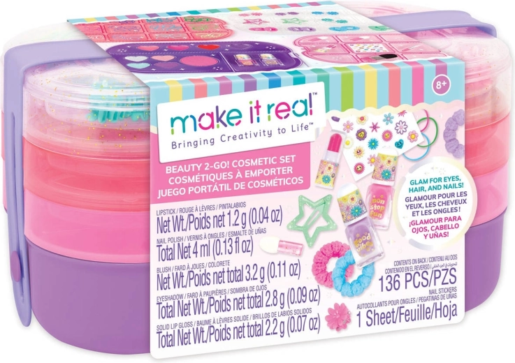 Make It Real Beauty 2-Go! bērnu kosmētikas ceļojumu komplekts