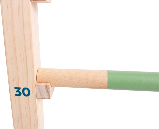 Wooden design with colourful bars