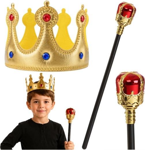 Children’s Royal Set – Gold Crown and Scepter
