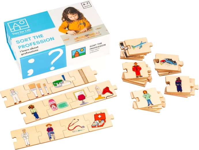 Toys for Life profesiju saskaņošana – koka puzle magnētiskā kastē