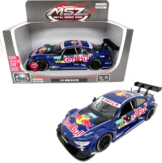 Metāla BMW M4 DTM Red Bull modelis ar gaismu un skaņu, 1:24