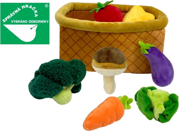 Magic Baby plush basket with vegetables and a mushroom