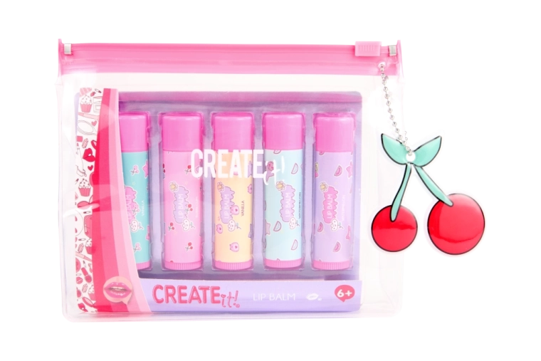 Lūpu balzamu komplekts maciņā, 5 gab. create it!