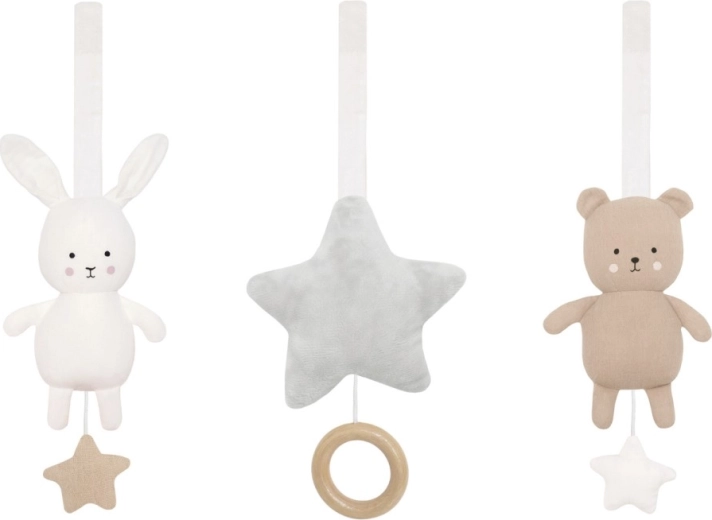 Jabadabado tekstila rotaļlietas pie rotaļu statīva teddy & bunny