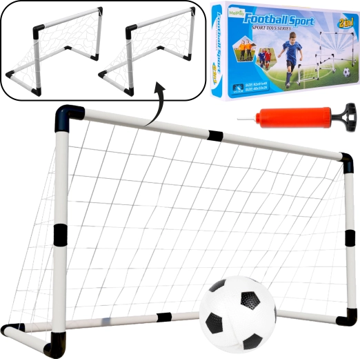 Futbola vārti – komplekts ar vieniem lieliem un diviem maziem ar tīklu
