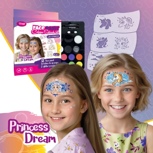 TyToo Princess Dream sejas apgleznošanas komplekts ar trafaretiem