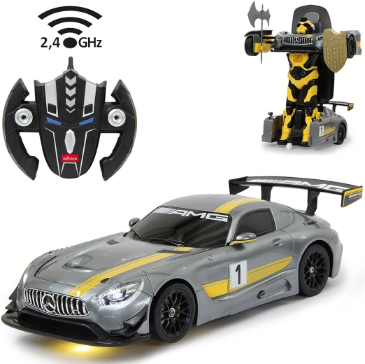 Jamara Mercedes-Benz AMG GT3 transformējama RC automašīna/robots 1:14, 2,4 GHz, pelēka – 1 gab.