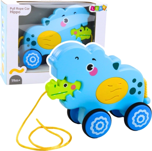 Interactive Pull-Along Hippopotamus with Sounds, Blue