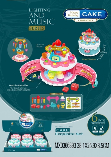 Rotaļu komplekts dzimšanas dienas torte ar gaismu un skaņu