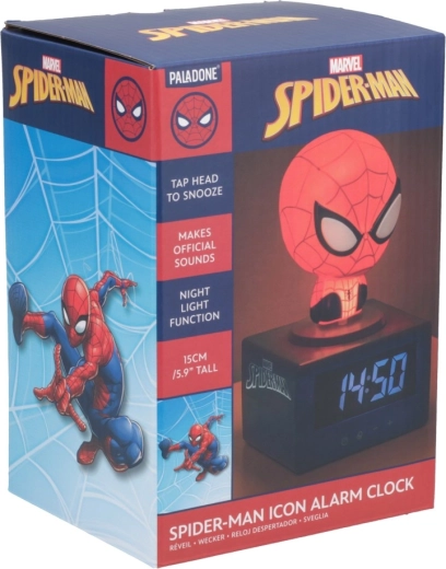 Marvel Spider-Man ikoniskais modinātājpulkstenis ar nakts gaismu